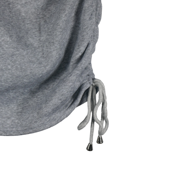 Shein Sweater Dress Women Small Gray Ruched Tie Sides Sweatshirt Athleisure - Picture 5 of 8